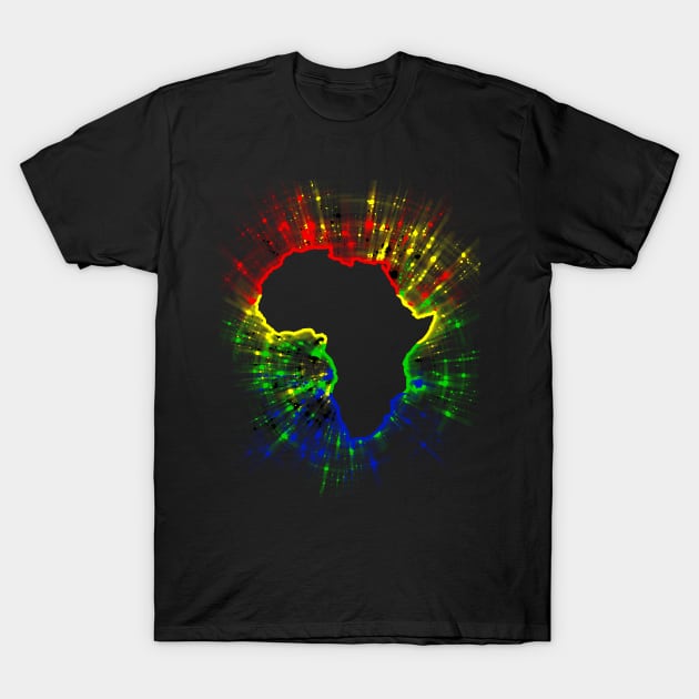 South African Flag Colours and Continent T-Shirt by MellowGroove